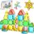 PicassoTiles Magnet Tile Building Blocks 48 Piece Travel Sized Playset with Windows and Clip-on Doors Construction Stacking Magnetic Tiles Block Learning Educational STEM Toy Boys Girls Age 3+ PTM48