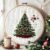 Pine Tree Cross Stitch Kits for Beginners Adults,11 CT Patterns Dimensions Embroidery Kits Arts Craft Kits, Home Decor 13.7 x 13.7in,35x35cm（302 A