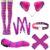 Pink and Purple Striped Cat Costume Accessories Women Halloween Cosplay