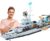 PinkBee Military Battleship Building Set with Light for Boys Police Boat Ship 8-in-1 Navy Warship Toys (2000+ PCS