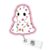 Pink Candy Ghost Badge Reel, Sprinkles Glitter Halloween Badge Holder