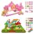 Pink Castle & Farm House Theme 200 PCS Magnetic Building Blocks for Kids, STEM Toy for Kids 3+, Magnet Blocks Creative Construction Magnetic Cubes Blue Castle Christmas Birthday Gifts for Boys & Girls