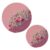 Pink Floral Glitter Trivet Mat 2PCS Round Woven Potholders Kitchen Table Countertop Protector Hot Pads Farmho