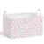 Pink Floral Mahjong Storage Bin, Collapsible Canvas Basket for Home Decor