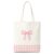 Pink Gingham Bow Canvas Tote Bag for Women, Large Capacity Shoulder Handbag