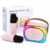 Pink Mini Karaoke Machine for Kids Adults with 2 Wireless Microphones 2026 Upgrade, Portable Bluetooth Speaker, Vocal Cancel, Reverb, RGB Lights | Portable Birthday Gift for Girls Boys 4-12 Years Old