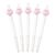 Pink Monster Gel Pens 0.5 mm Black Ink, Cute Fluffy Bunny-Like Monster Retractable Pens, 5.9 in, 5 Pack
