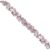 Pink Rhinestone Chain for Crafts, Densely Clustered Marquise Cut Glass Crystal Trim by the Yard, 35.4 in / 90 cm DIY Sewing Applique Embellishments for Wedding Dress, Costume Design