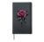 Pink Rose Flower Botanist Garden Flower Rose Hardcover Journal, Black