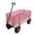 Pink Wooden Kids Pull Wagon with All Terrain Wheels, Heavy Duty Outdoor Garden Cart for Toddlers, Portable Toy Wagon for Beach, Camping & Backyard Play