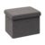 PINPLUS Storage Ottoman Cube Sherpa Ottoman Foot Rest,Small Foldable Portable Boucle Ottomans, Faux Teddy Fur, Grey 16.5″x12.6″x12.6″