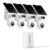 PIOJER Solar Security Camera Wireless Outdoor Dual-Lens 2K(2MP Wide-Angle & 2MP PTZ) Cameras System for Home Color Night Vision 32GB Local Storage PIR AI Human Detection No Subscription Fee 4Pack
