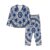 Pioyoku Women Pajama Set Button Down Long Sleeve -Blue And White Porcelain