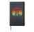 Pi Symbol Sunset Retro Math Pun Geek Teacher Men Women Kids Hardcover Journal, Black