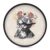 Pit Bull Dog with Head Wreath Wall Clock 9 Inch Decorative Battery Operated Silent Round for Badroom Livingroom
