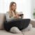 PITCTCHIC Reading Pillow with Armrests, Large Gaming Pillow for Adult, Memory Foam Desk Pillow with Cup Holder & Side Pockets, Laptop Lap Desk for Working, Gaming, Reading on Couch Bed Floor (Black)