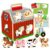 PithCogent 1Set Farm Toys for Toddlers 1-3 Wood Shape Sorter Barn Animals for Toddlers 1-3 with Flip-Up Roof and Handle Learning Farm Toys for and Kids