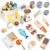 Pithfor Wooden Play Food Set for Kids Toddlers, Grocery Store Pretend Play Food, Pretend Grocery Shopping & Play Kitchen Accessories for Boys Girls