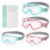Pixel Panda 4 Pack Swim goggles for Kids 6-14, Kids Swim Goggles with Nose Cover, Wide View Kids Swim Goggles with Fabric Strap, No leak Anti-Fog Anti-UV