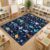 Planets Area Rug, Educational Contemporary Atoms Stars Educational Navy Home Floor Rectangle Print Carpet Rugs for Classroom Learning Room Decor 5′ X 7′