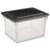 Plastic File Box Clear Storage Bins with Black Lids Letter or Legal-Sized File Storage Container, Stackable, Nestable