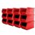 Plastic Storage Bins, Hanging, Stackable, Storage Organizer Bin for Warehouses, Workshops 9-Inch x 5-Inch x 5-Inch, Red, 12-Pack