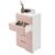 Plastic Storage Cabinet 5 Drawer, 66 lbs Load Capacity Organizer Tower, Pink Vertical Storage Tower for Bedroom Living Room, Rolling Drawer Cart with Pulleys, 17.12×11.42×31.5In