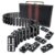 Playbees Jumbo Double Six Dominoes Set – 28 Black Classic Tiles in Faux Leather Case – Fun Educational Toy for Kids, Boys, Girls, Classroom Kit, Classic Game Night Party Favors Set, Travel-Friendly