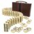 Playbees Jumbo Double Six Dominoes Set – 28 White Classic Tiles in Faux Leather Case – Fun Educational Toy for Kids, Boys, Girls, Classroom Kit, Classic Game Night Party Favors Set, Travel-Friendly