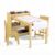 PlayfulPals Kids Art Table with 2 Chairs Set, Toddler Craft Desk with Storage Shelves, Drawing Table with Paper Roller Yellow