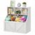 PlayfulPals Toy Storage Organizer and Bookshelf for Kids – 3-Tier Children’s Bookcase with Storage, Toy Storage Organizer Shelves, Toddler Bookshelf for Bedroom Playroom Nursery