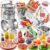 Play Kitchen Accessories, Large Stainless Steel Toddler Cooking Set, Kids Kitchen Playset with Cutting Play Food, Condiments, Chef Apron & Hat, Service Bell, Toy Food with 2 Baskets, Boys Girls Gifts.