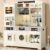 Play Kitchen for Kids, Wooden Toy Kitchen Set with Plenty of Play Features & Accessories, Toddler Kitchen Playset, Pretend Play Kitchen, Gift for Ages 3+, White