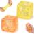 Plman 2 Pack Glitter Ice Cube Squishy, Glitter Squishy Toys, TPR Slow Rising Glitter Squishy Cube for Adult Desk Fidget, Party Favors Yellow & Orange