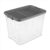 PLODVXB 108 Quart Modular Stacker Storage Bin, Clear Latch Lid, Dark Gray