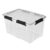 PLODVXB 54 Quart IP68 Gasket Storage Box, Waterproof Clear Bin, Black