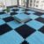 Plush Interlocking Carpet Tiles 8PCS Interlocking Jigsaw Foam Tiles, Plush Foam Floor Mat, DIY Jigsaw Puzzle Mat, Non-Slip Interlocking Carpet(Dark Blue+Black)