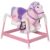 Plush Rocking Horse for Kids Ages 3-8 with Sounds and Foot Stirrups, Pink