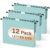 PNETTCO 12 Pack Hanging File Folders, Blue Hanging File Folders, Plastic File Folder Hanging with Tabs, Filing Cabinet Folders Organizer Letter Size Paper Storage – Home Schoool Office Supplies