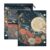 pnyoin Pencil Pouch for 3 Ring Binder, 2 Pack Zipper Pencil Case with 3 Compart Pockets & Clear PVC Window, Wild Flowers Full Moon Organizer for School Supplies