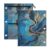 pnyoin Pencil Pouch for 3 Ring Binder, 2 Pack Zipper Pencil Case with 3 Compart Pockets & Clear PVC Window, Coastal Azure Marble Print Organizer for School Supplies
