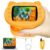 Pocket Kids Microscope, 1000X Handheld Microscope for Kids w/2.4” Screen, Photo Video Mini Portable Microscopes Science Edu Digiscope, Christmas Birthday Gifts Ideas for Kids Ages 3-12(Orange)