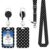 Polka Dot Lanyard for ID Badge Holder Polka Dot Retractable Reel Clip Heavy Duty ID Card Holder with Lanyard for Nurse Teacher Office Women Men