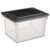 POMILER Plastic File Box Clear Storage Bins with Black Lids Letter or Legal-Sized File Storage Container, Stackable, Nestable