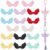 PONABEADIY 16PCS 8 Colors Acrylic Angel Wing Beads with Hole Opaque Fairy Black Blue Yellow Pink Green Wings Charms Spacer Loose Bead Bulk for Jewelry Making Bracelet Beadable Pens Keychain DIY Craft