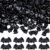 PONABEADIY 1 Box 100PCS Black Acrylic Bat Beads Plastic Halloween Fall Flying Bats Gothic Charm Opaque Spacer Loose Large Hole Bead for Jewelry Making Bracelets Necklaces Keychains DIY Craft Supply