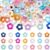 PONABEADIY 1 Box 100pcs Hollow Flower Beads Transparent Opaque Flowers Frame Plastic Focal Floral Candy Color Pony Loose Spacer Bead Charm Bulk for Jewelry Making Bracelets Necklaces DIY Craft Supply