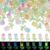 PONABEADIY 1 Box 100pcs Luminous Flower Beads Flatback Tulip Cabochons Glow in the Dark Flowers Flat Back Floral Cabochon Loose Bead Charm Bulk for Jewelry Making Nail Decoration DIY Craft Supply