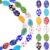 PONABEADIY 1 Box 32PCS 8MM Lampwork Glass Beads with Hole Millefiori Flower Handmade Flat Oval Colorful Charms Loose Spacer Bead Bulk for Jewelry Making Earrings Bracelets Necklace DIY Crafts Supply