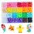 Pony Bead, 600pcs Pony Bead Set: Plastic Beads for Bracelets with Tools & Divided Storage Box, 24 Assorted Styles